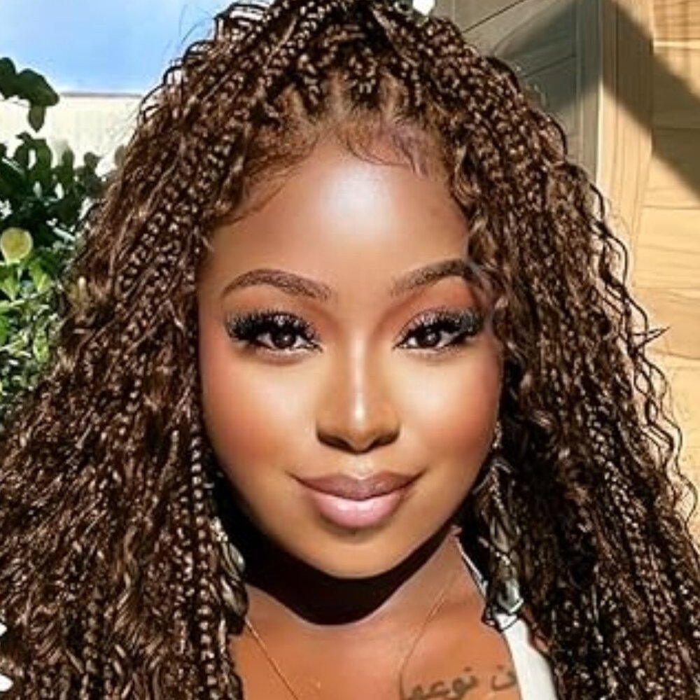 SOLD-Beautiful 36" HD Lace Knotless Box Boho Braided Lace Wig-Human Hair!